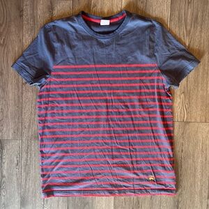 Brooks Brother’s Men’s Short Sleeve Cotton Striped T-Shirt Blue Red Large